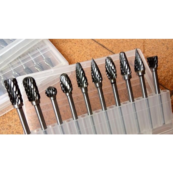 Ready oke] Mata bor cun set 10pcs as 3mm mini gerinda / ukir Kayu PVC Metal besi