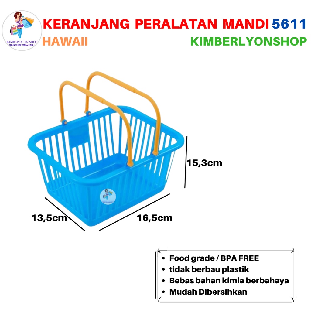 Keranjang Peralatan Mandi Mabell 4.8 L 5611 Hawaii