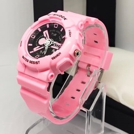 Jam tangan wanita rubber sport colour Free Battery