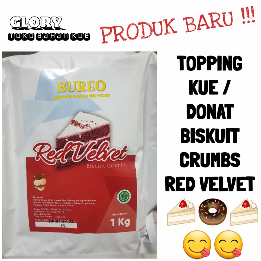 

bureo red velvet crumble 1kg/ topping kue / toping donat