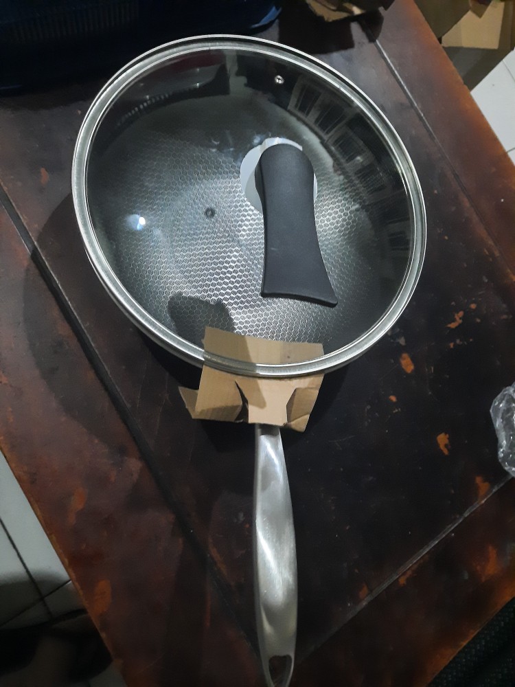 Gm Bear Wajan Penggorengan Tutup Kaca 1242-fry Pan Stainless Steel Tri-ply