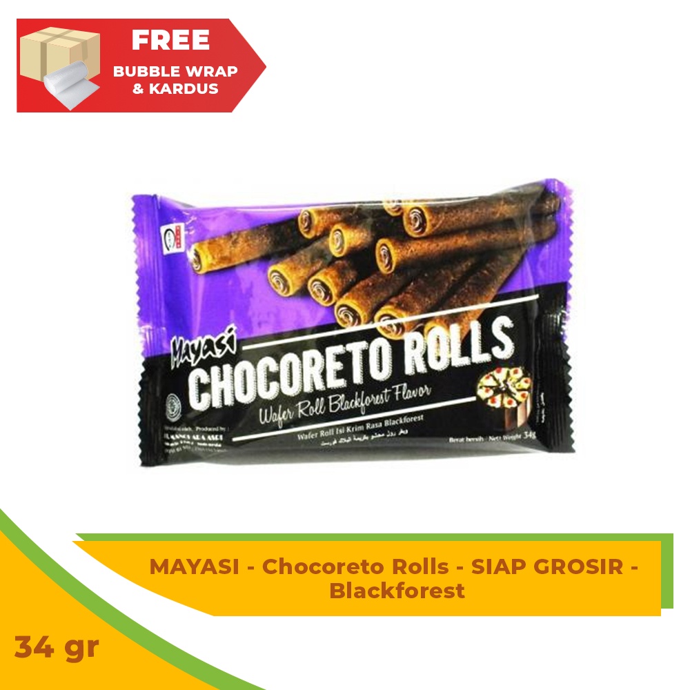 

MAYASI - Chocoreto Rolls - 34 gr - SIAP GROSIR - Blackforest