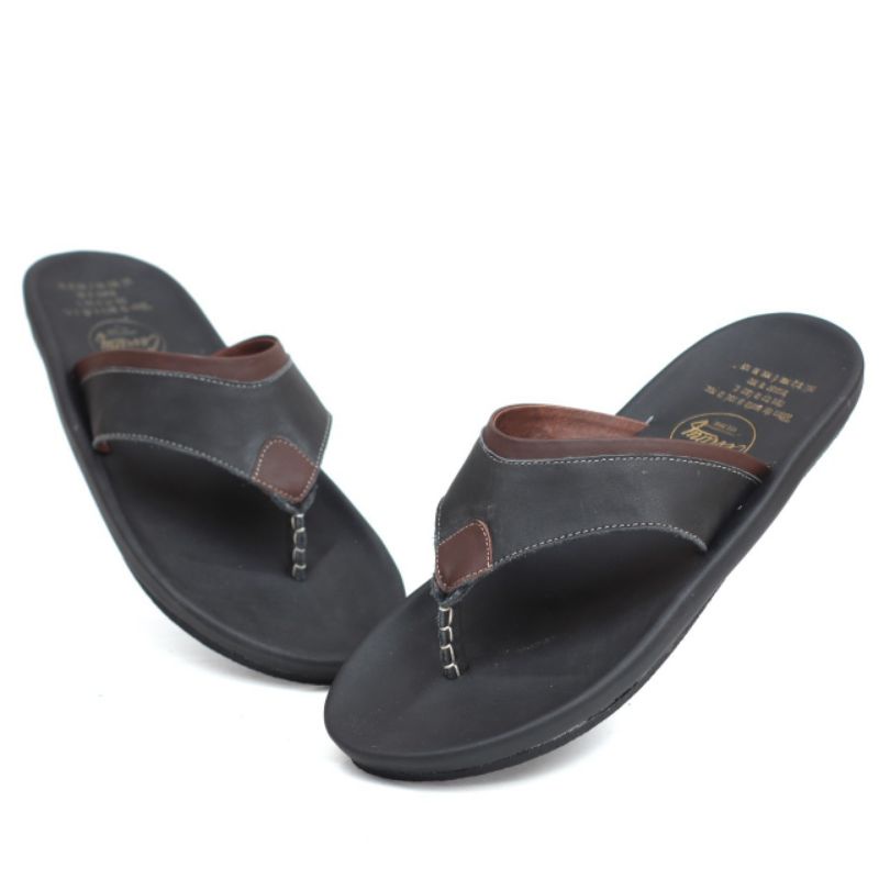 CAVIT BLACK Sandal pria kulit asli cevany original handmade sandal jepit kulit pria bisa COD