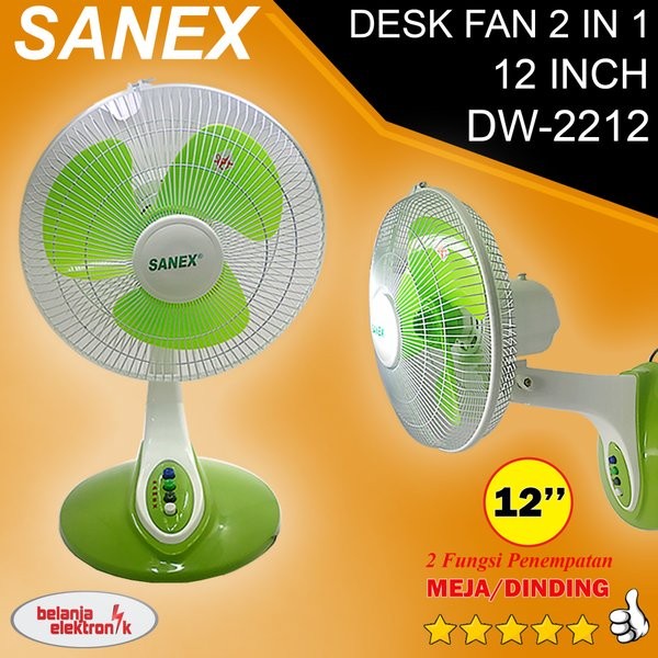 DESK WALL FAN 12&quot; SANEX SN 2212 2IN1 / KIPAS ANGIN MEJA DINDING 2 IN 1