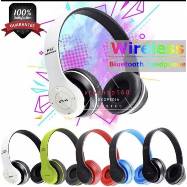 Jual Headset Mic Bluetooth JBL P47 Wireless Stereo Earphone Indonesia