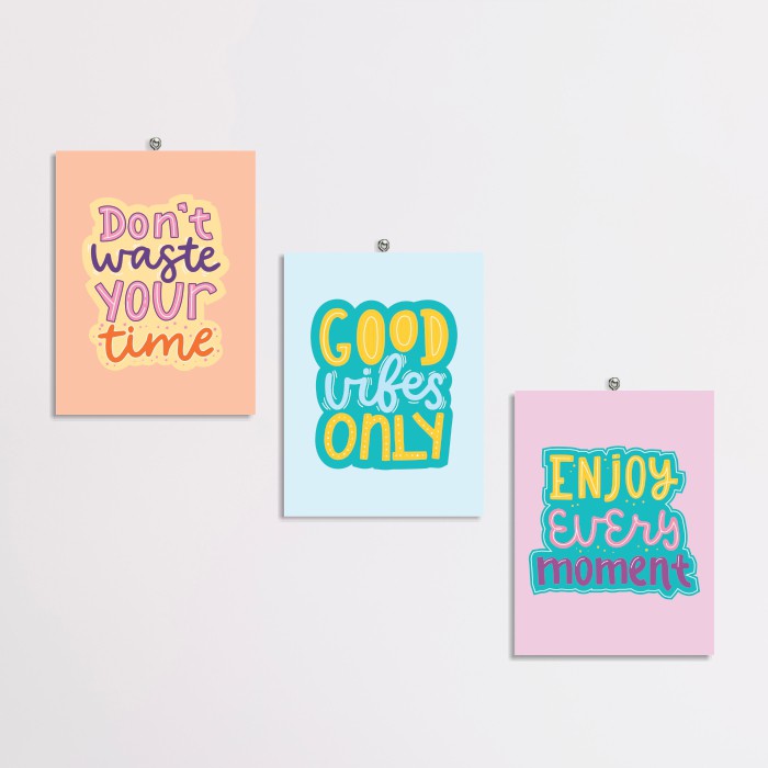 Hiasan Dinding Dekorasi Mini Poster Quotes Motivasi 15x20cm