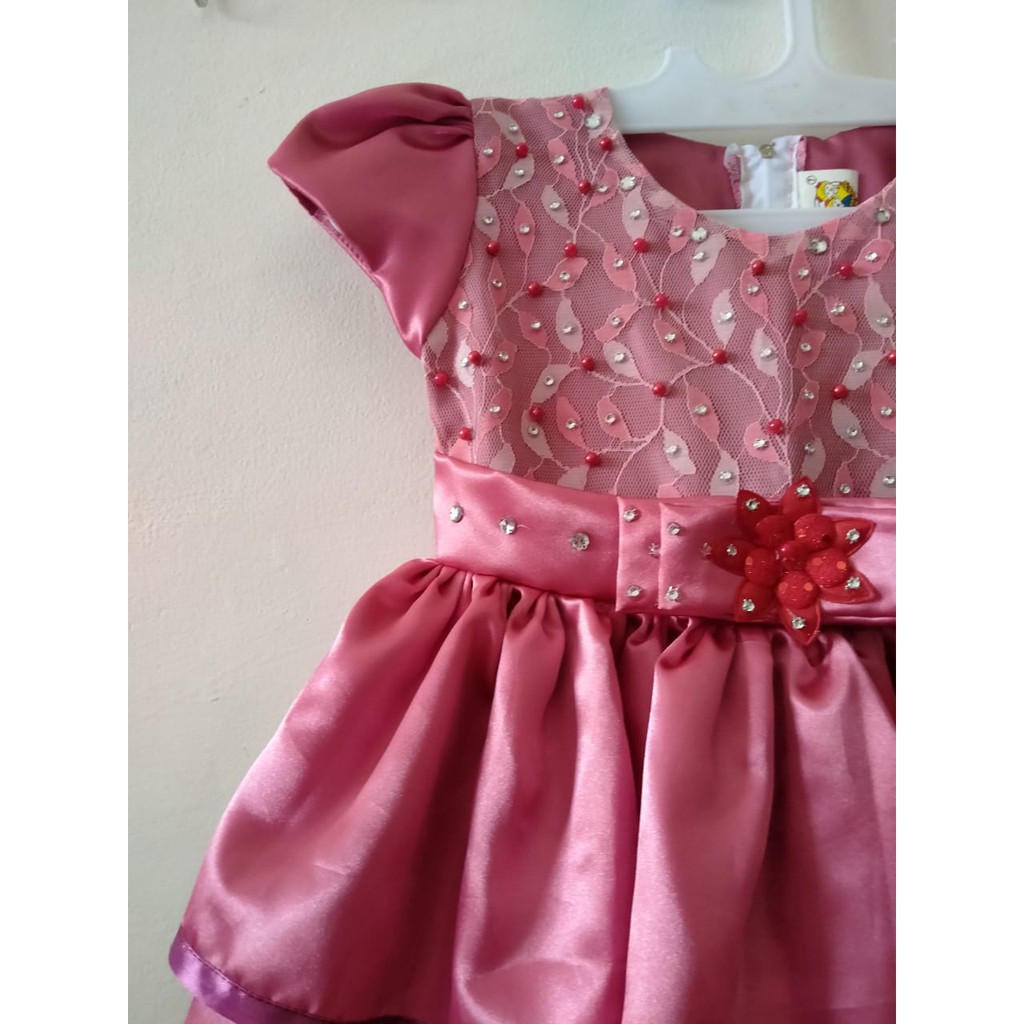 Gaun Anak 4 tahun Perempuan Import sampai 12 tahun Bahan Satin Adem Dress Pesta Anak Murah KA61