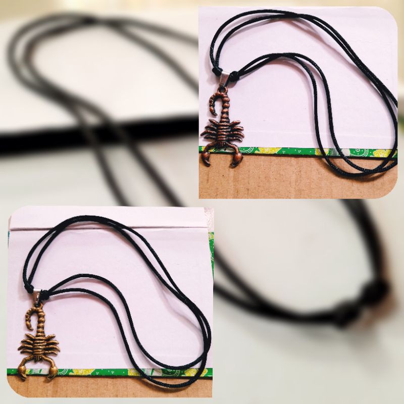 kalung tali hitam plus bandul motif kalung tali pria keren