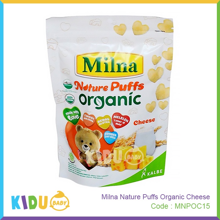 Milna Nature Puffs Organic 15gr Snack Bayi Cemilan si Kecil  Makanan MPASI Kidu Baby