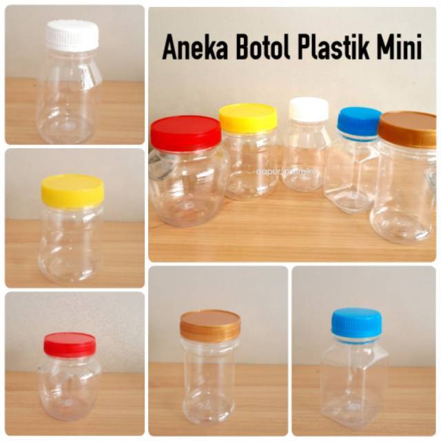 DAPURMAMI Botol Bumbu Toples Jar Plastik Selai Sambel Permen Kotak Bulat Tempat Toples Slime