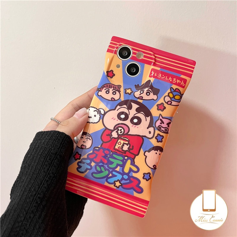 Soft Case TPU Motif Crayon Shinchan Untuk iPhone 11 12 13 14 Pro Max 8 7 6 6s Plus XR X XS Max 14 Plus SE 2020