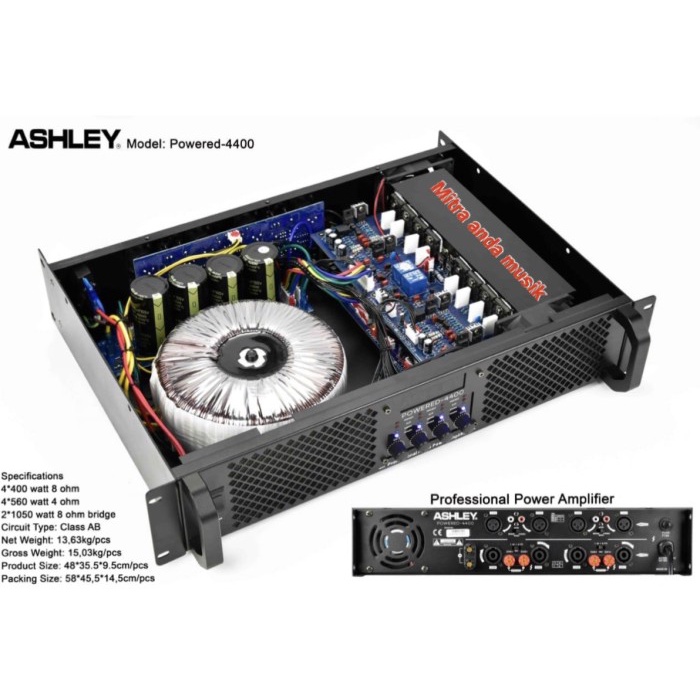 Power amplifier ashley powered4400 original 4 channel