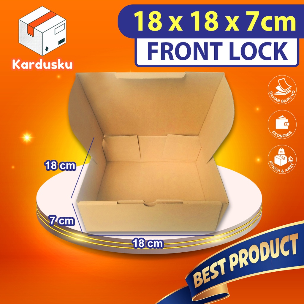 

Kardus Dus 18x18x7 cm (ECER) Die Cut Box pizza donut Kotak Packing Baju Makanan Hijab Kue