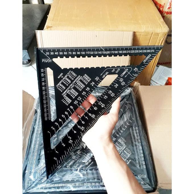 Buruan Beli] Premium Black Rafter Square 12 Inch Speed Square 12" Cutting Laser Cnc