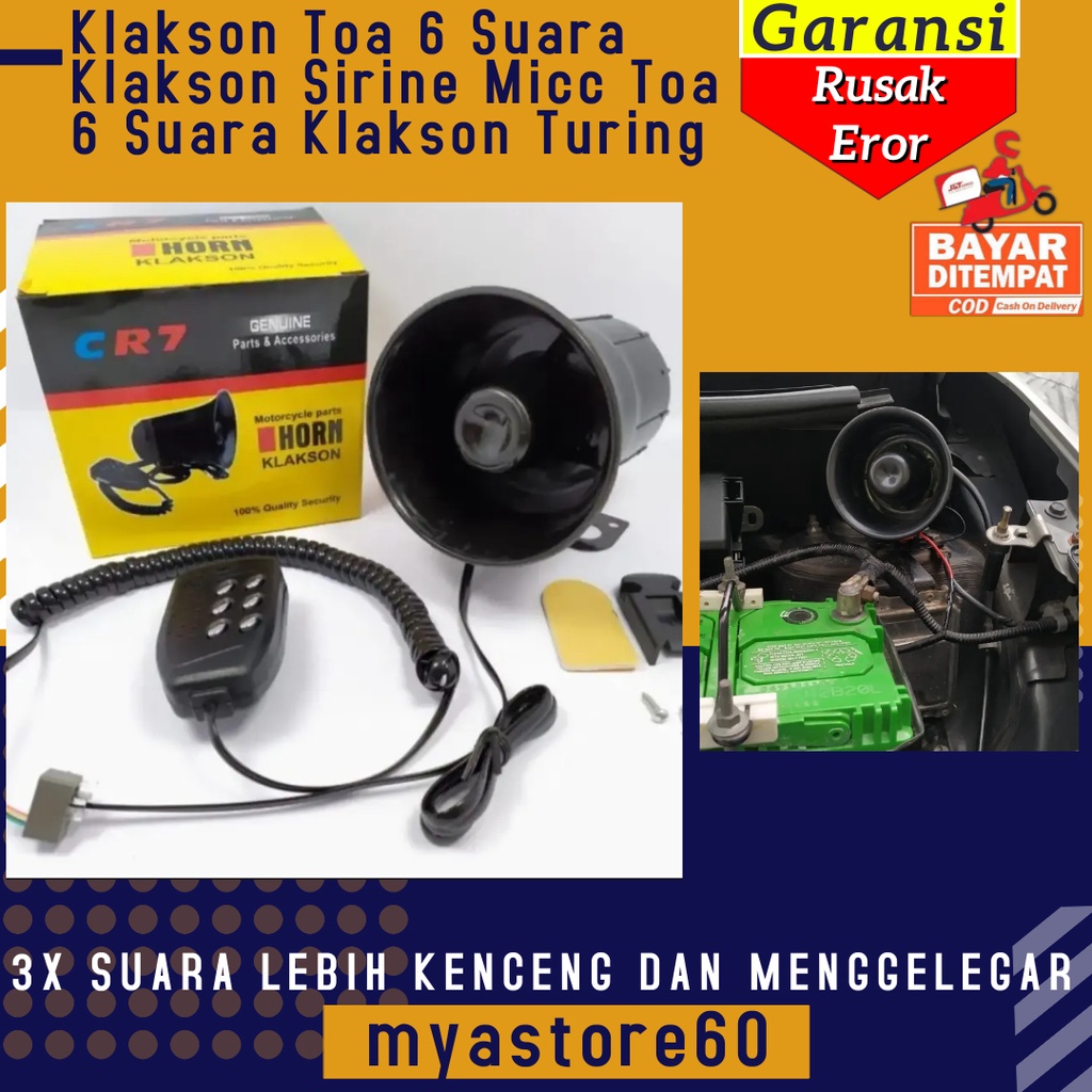 Klakson Toa 6 Suara Klakson Kelakson Sirine Micc Toa 6 Suara Klakson Turing Jalan Motor Mobil Universal