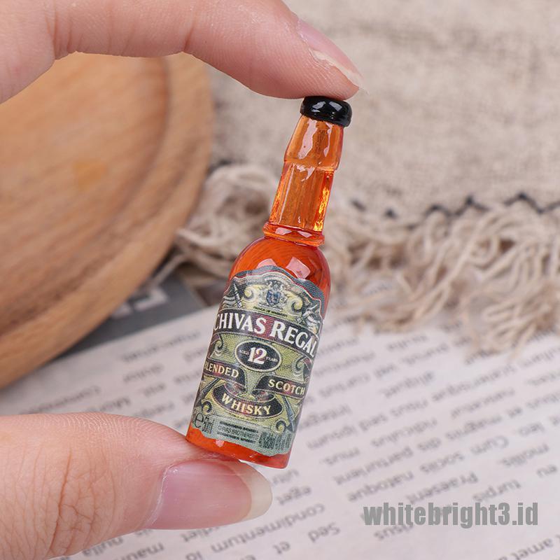 (white3) 5pcs Miniatur Botol Minuman Skala 1: 12 Untuk Dekorasi Dapur Rumah Boneka