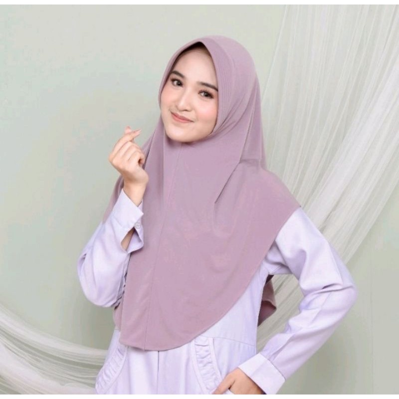 Hijab Bergo Hamidah Pinguin Jersey Kerudung Oval Sport L