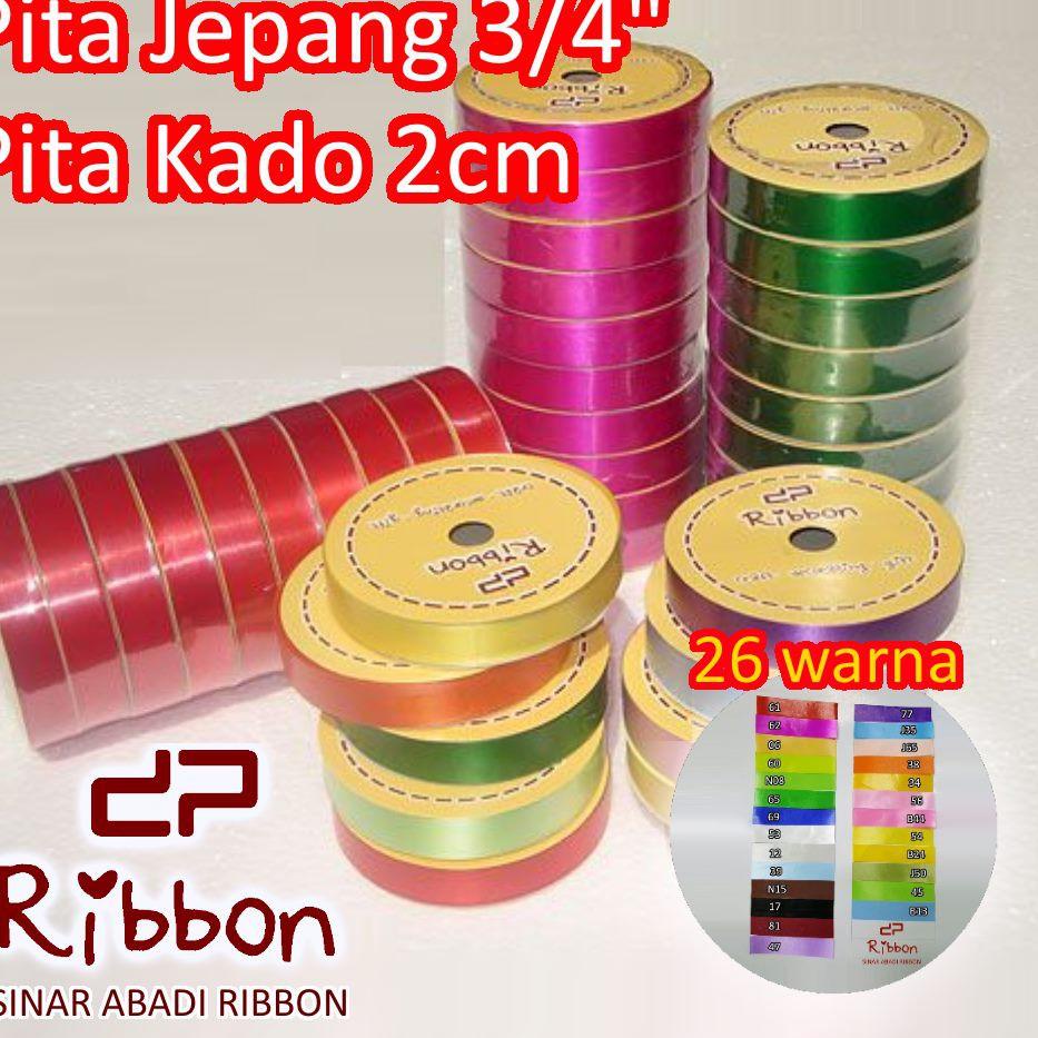 

Ready 6A0I9 Pita Kado 3/4" Plastik POLOS 2cm Pita Jepang 2 cm Kertas 18mm 46