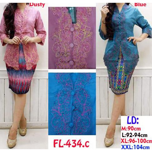 PALING LARIS FL-434.C STELAN KEBAYA BORDIR BHN KATUN SILK M-XXL DISKON