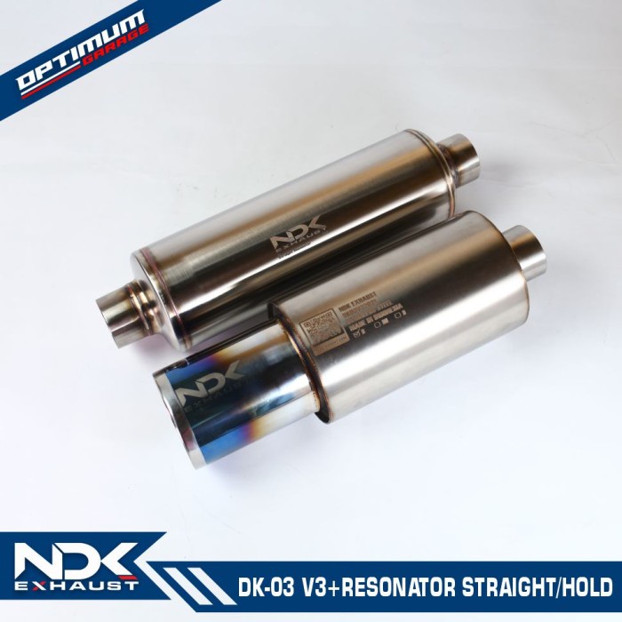 Knalpot Mobil Ndk Exhaust Mufler Dk-03V3 Resonator Straight Kenalpot