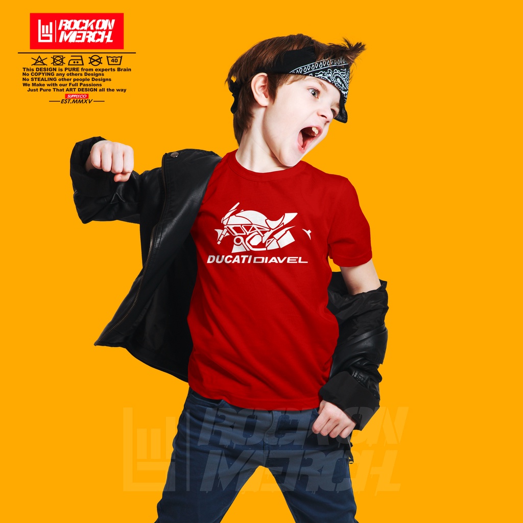 Kaos Anak Baju Distro Ducati Diavel Motor Keren kids-Rock On