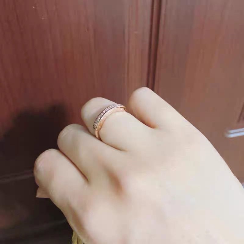 Pandora Cincin 925 Silver 14k Rose Gold Cubic Zirconia Aksen Berlian Untuk Wanita