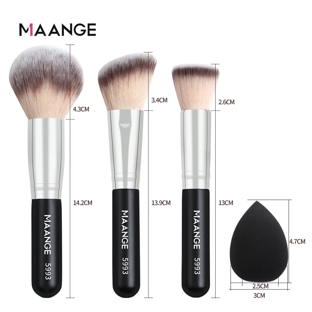 Image of MAANGE Mini Makeup Brush For Powder Contour Foundation Makeup (3 Pcs) #7