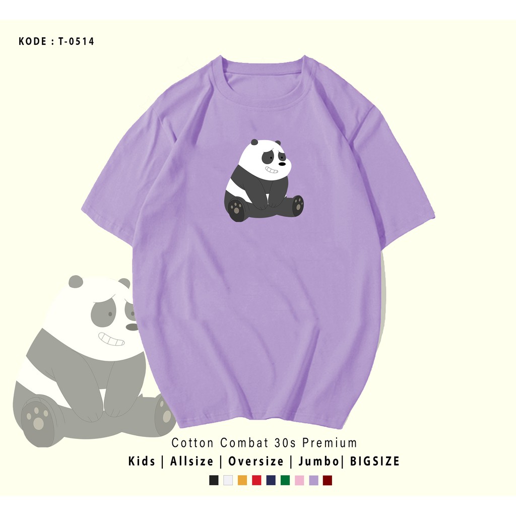 KAOS WE BARE BEARS PANDA SIT UNISEX / KAOS COUPLE / KADO UNIK / T-SHIRT CUSTOM / TUMBLR TEE