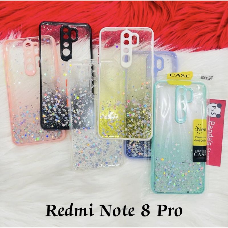 Glitter Case Redmi Note 8 Pro Funny Color Dengan Pelindung Kamera (PsS)