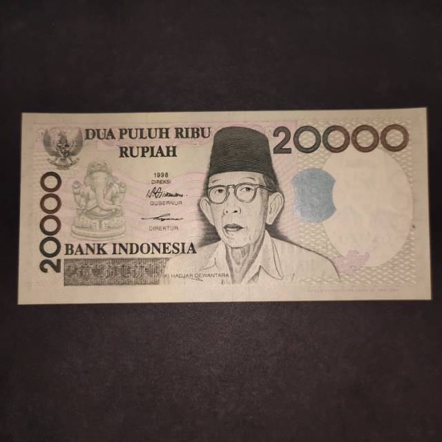 Rp 20000 1998 ki hajar dewantara uang kuno indonesia