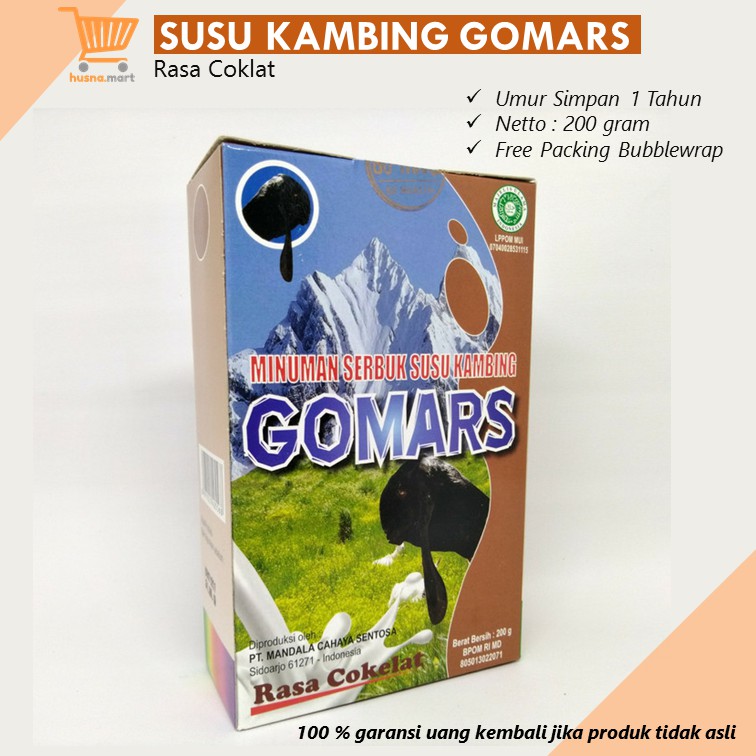 Susu Kambing Etawa Bubuk GOMARS Rasa Original - Coklat - Stroberi - Kemasan Kotak isi 200 Gram
