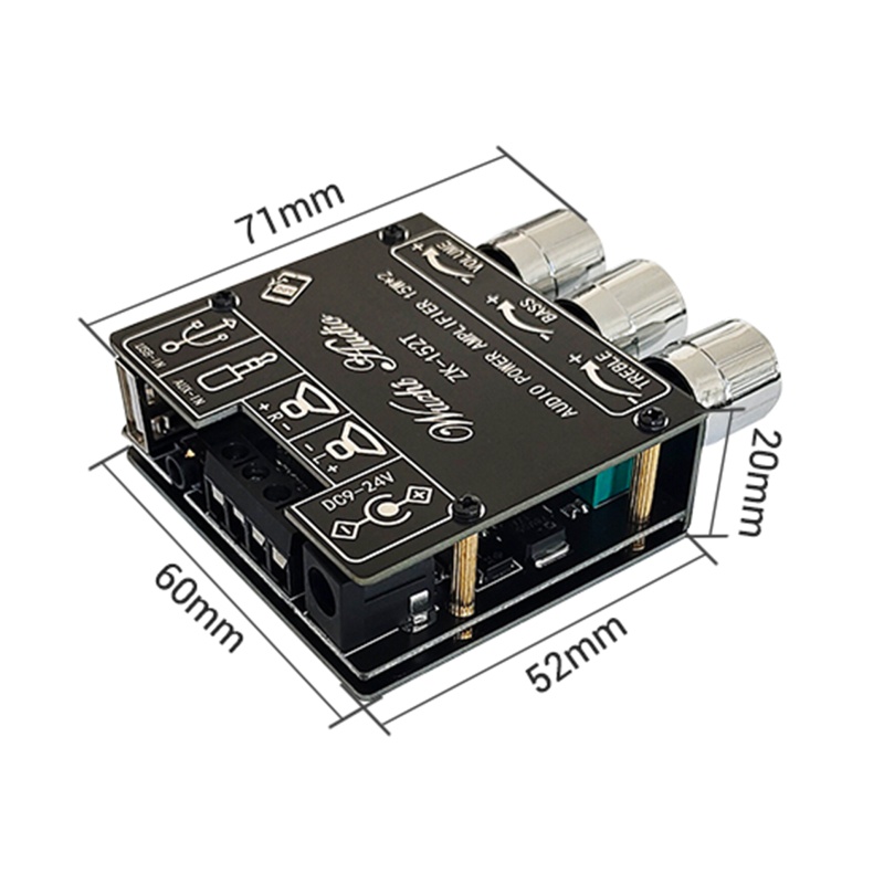 Btsg Amplifier Stereo Kompatibel Bluetooth Praktis ZK-152T Untuk DC Digital Power Amplifier Papan Stereo Untuk DIY Speak