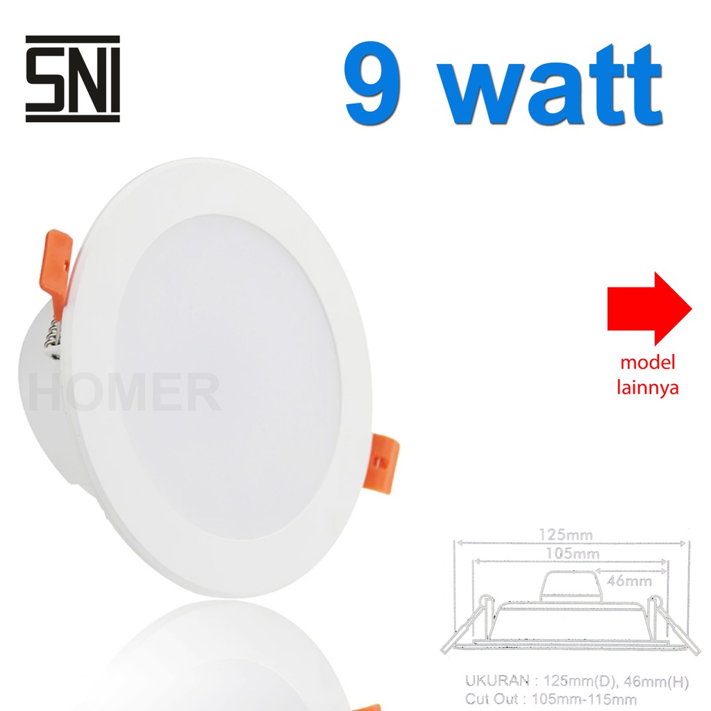 Lampu Downlight LED SNI lampu donlet plafon tanam panel ceiling siling plafon langit langit kantor rumah inbow bulat 6w 6 w 6watt 6 watt 9w 9 w 9watt 9 watt SNI