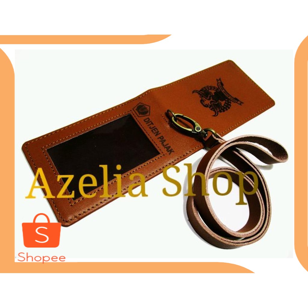 

Unik onderdil name tag kulit asli-id card holder kulit logo DITJEN PAJAK- Limited