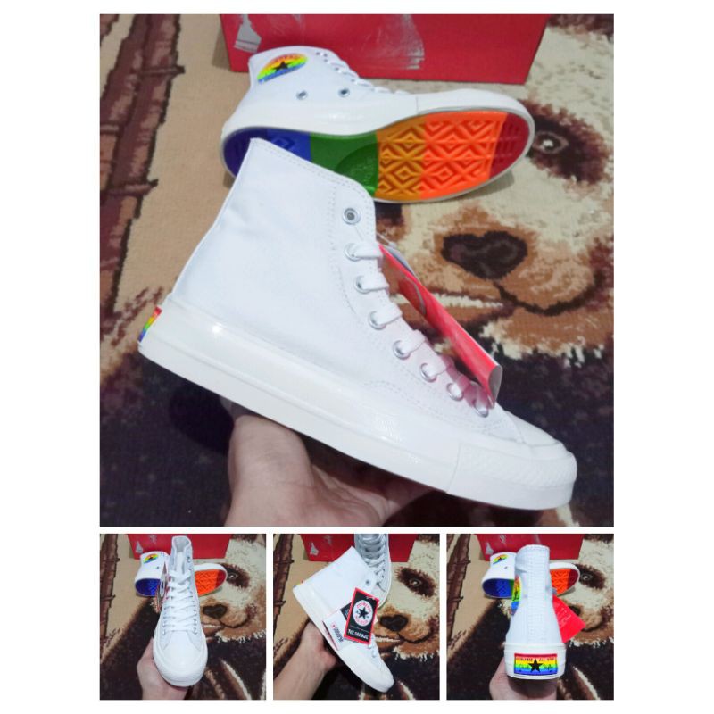 Sepatu Converse 70s Rainbow white Premium