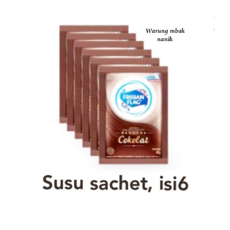 

FRISIAN FLAG COKLAT 1Renceng isi6sachet Susu bendera kental manis