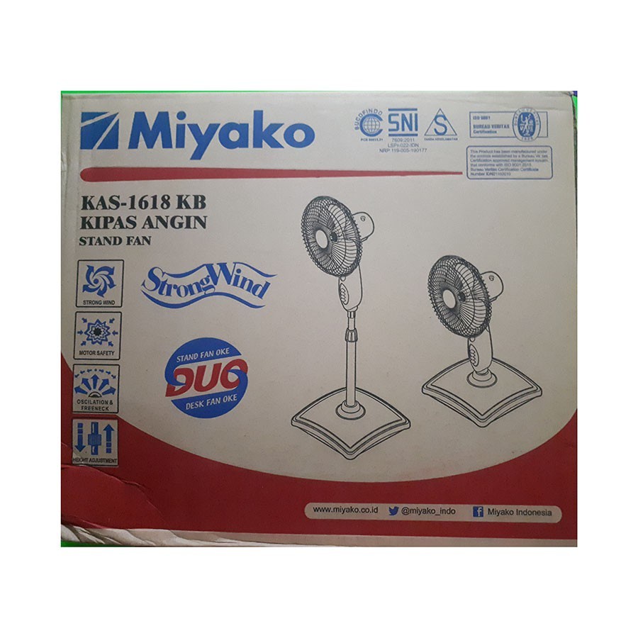 MIYAKO Kipas Angin Stand Fan 16&quot; KAS 1618 KB - Garansi Resmi 1 Tahun