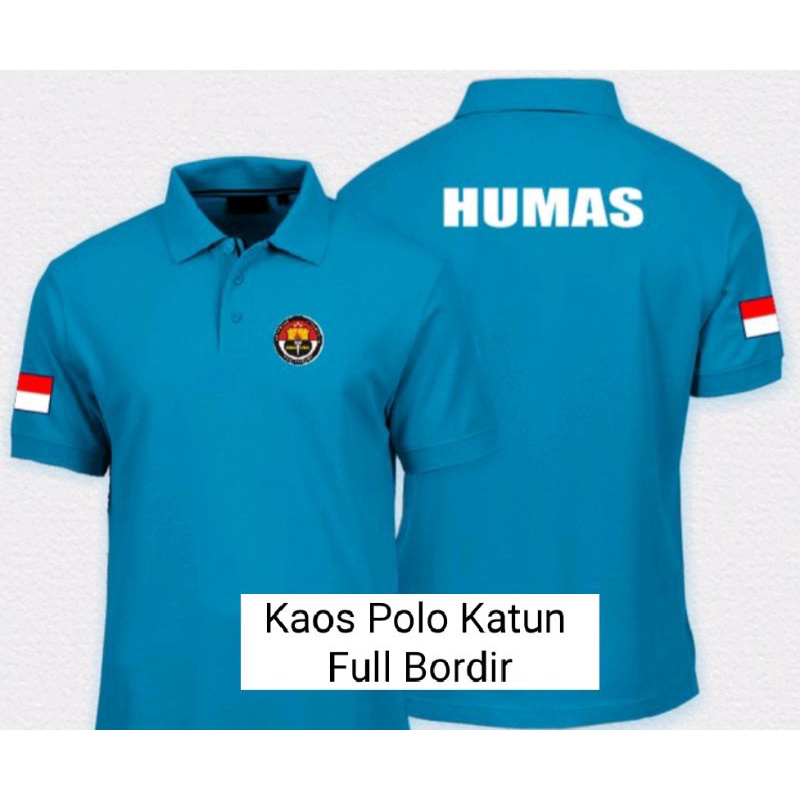 Kaos Humas Polri Kaos Kerah Humas Polri Kaos Polo Shirt Katun Humas Polri Full Bordir.