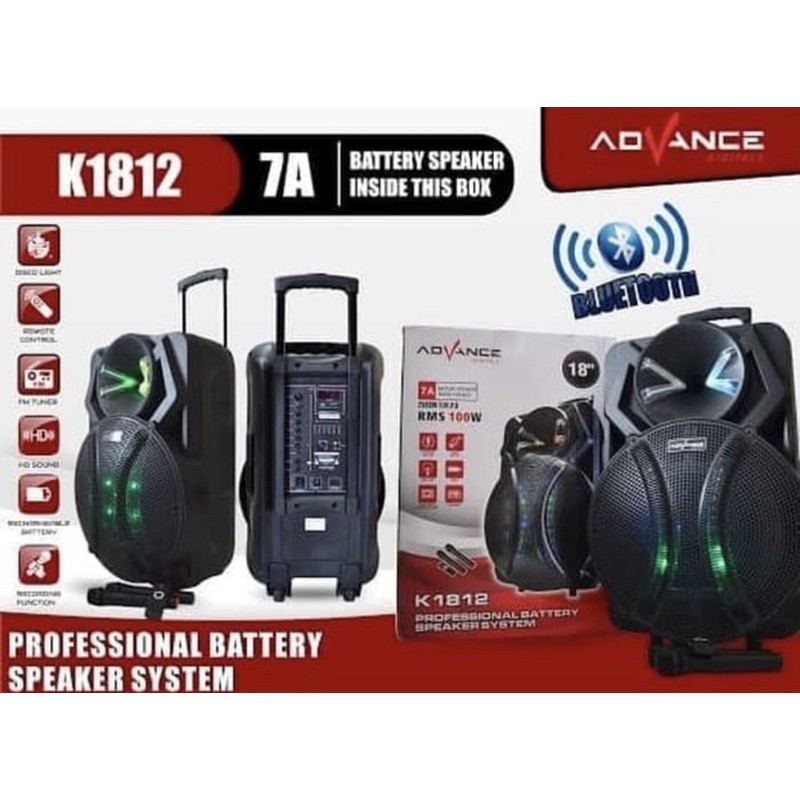ADVANCE SPEAKER MEETING PORTABLE ADVANCE K 1812 BLUETOOTH 18" INCH ORIGINAL ADVANCE / SPEAKER JUMBO