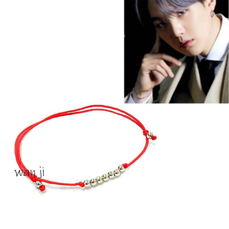 Gelang BTS Suga Army Super Simple Tiny Cute Silver beads