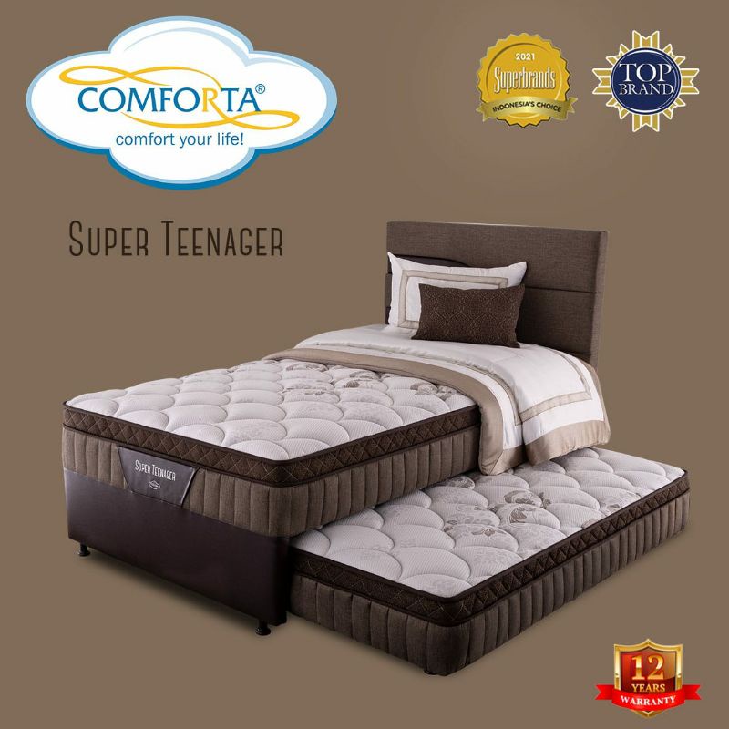 2in1 SET Comforta Super Teenager Kasur LATEX Spring Bed Anak 100/120 Twin Springbed 100x200 120x200