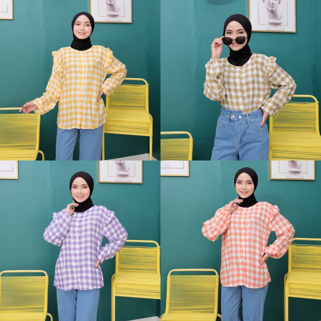 DISKON -  GINGHAM TOP - atasan murah / blouse murah / atasan wanita / blouse wanita