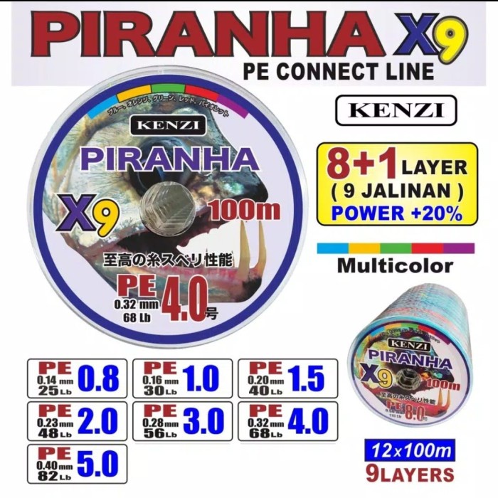 senar pancing PE Kenzi Piranha X9