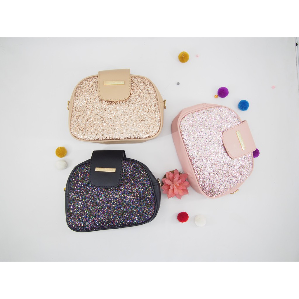 #a1101 Tas selempang wanita sling bag cewe blink blink glitter terbaru