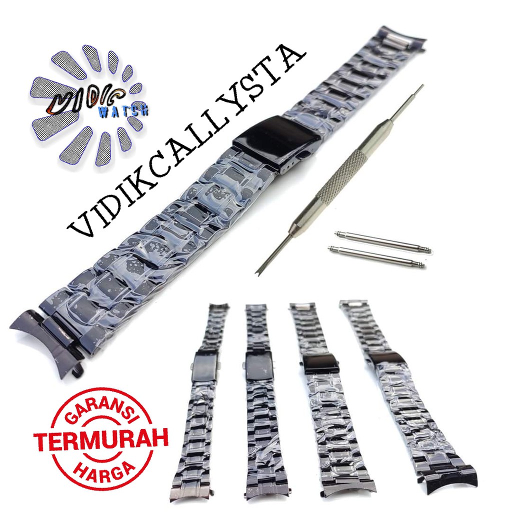 Strap Tali Rante Rantai 14mm 16mm 18mm 20mm 22mm stainless steel jam tangan Kuping Curved 14 16 18 20 22