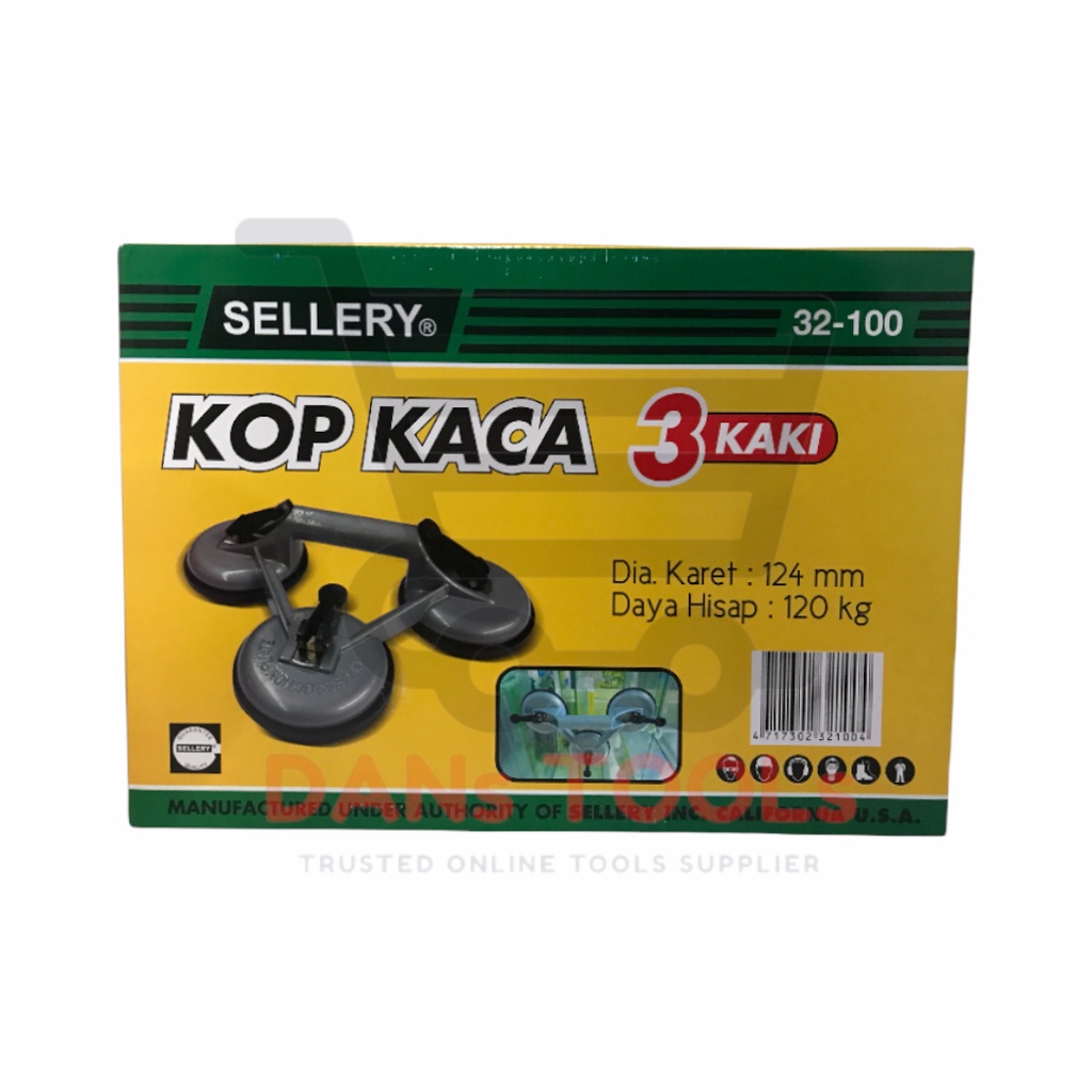 Kop Kaca 3 Kaki / Glass Suction Cup 3 Leg 32-100