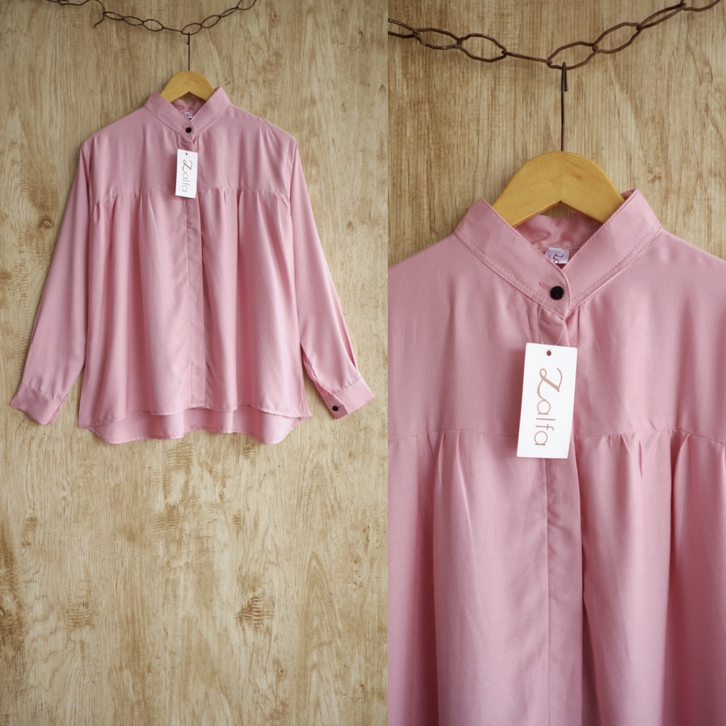 DANIA blouse by ZALFA OUTFIT / blouse polos / blouse wanita murah / blouse rayon-Dustypink (R.Twill)