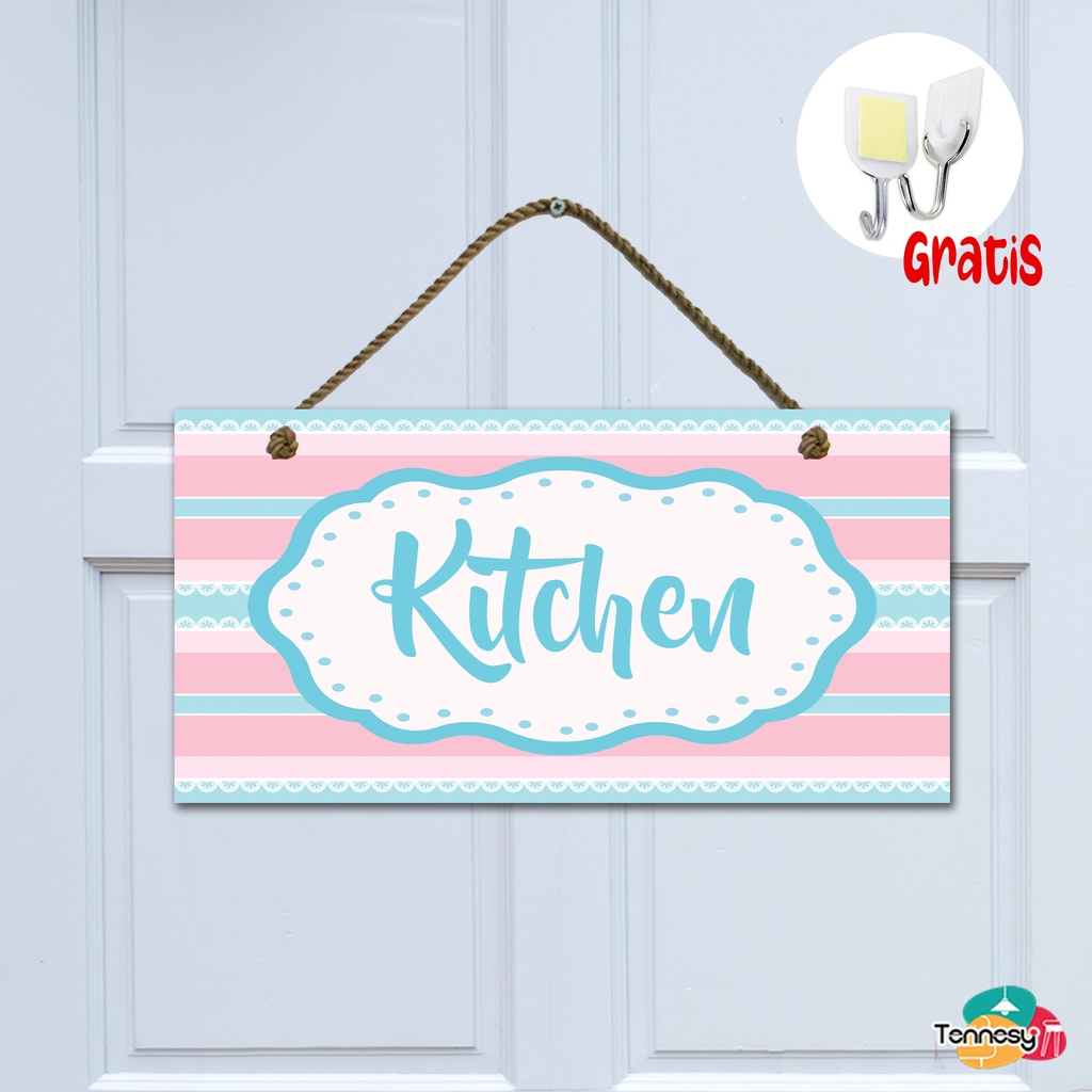 TENNESY PAJANGAN PINTU HIASAN DINDING GANTUNGAN TALI SIGN PASTEL STRIPE  20x10CM DEKORASI DINDING KAMAR TIDUR RUMAH