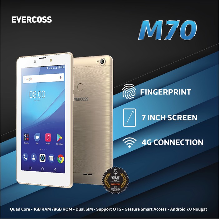 TABLET DISCON NEW EVERCOSS XTREAM Tab M70 4G FingerPrint Diskon