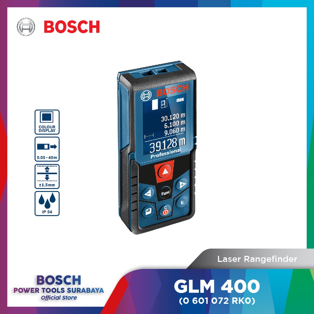 Meteran Laser Digital Bosch GLM 400 Laser Rangefinder 40 Meter